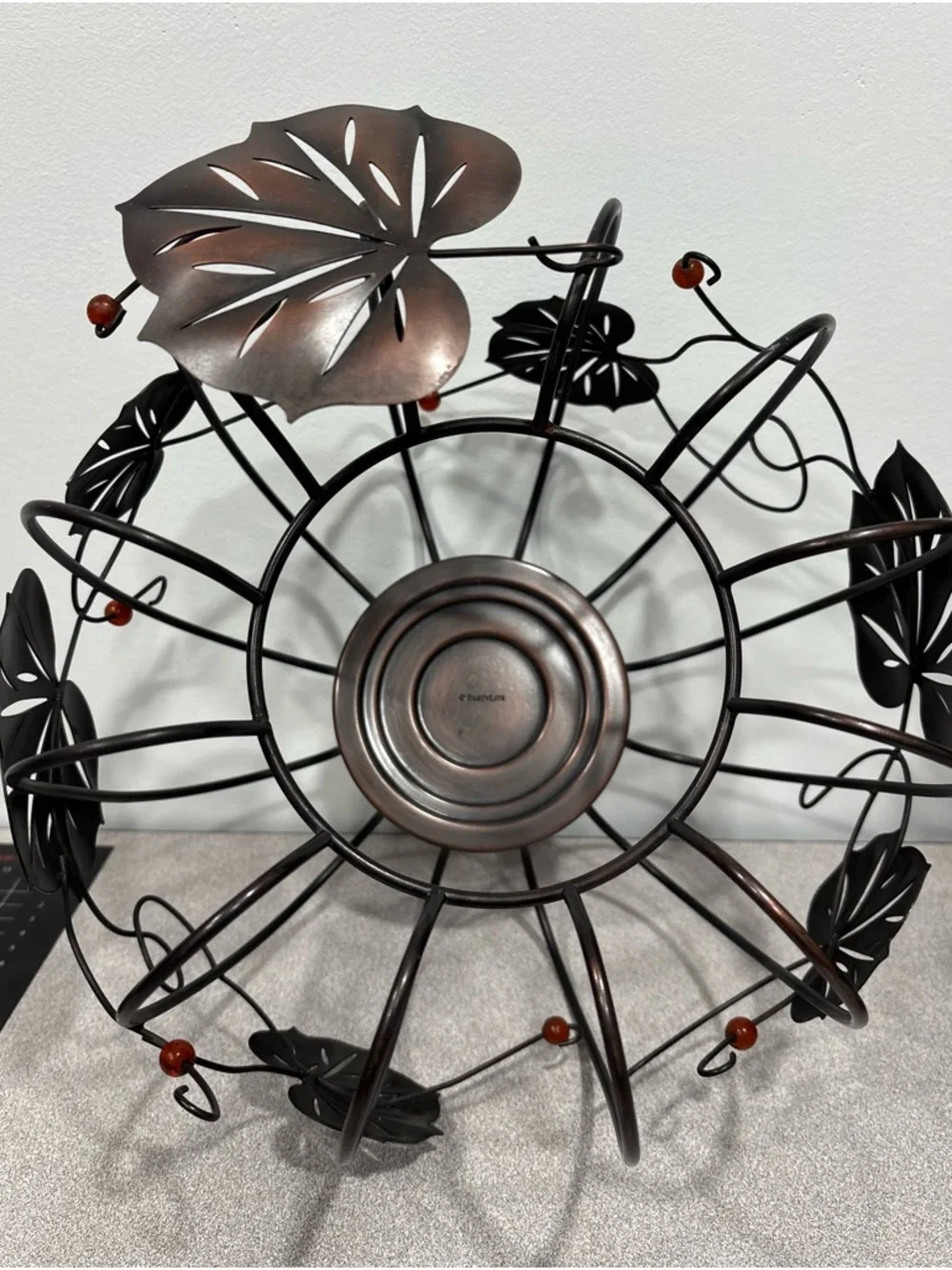 Decorative Black Metal Leaf Candle Holder by Partylite - Picture 7 of 12